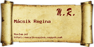 Mácsik Regina névjegykártya