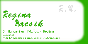 regina macsik business card